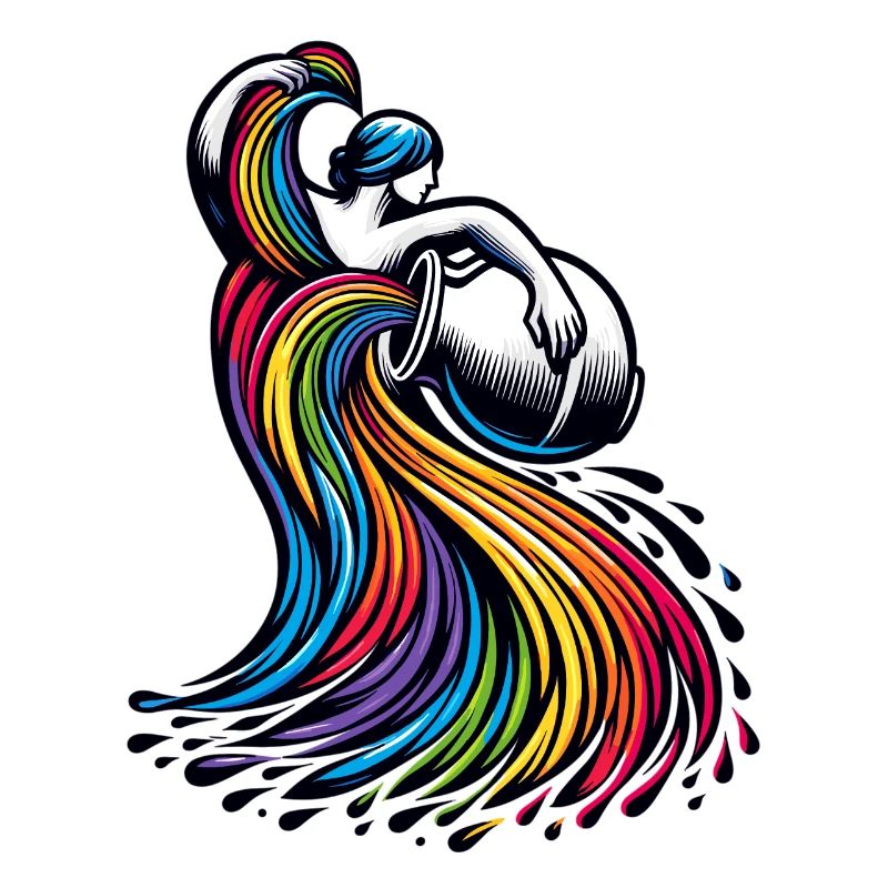 Wassermann Sternzeichen Elegantes Regenbogen-Design