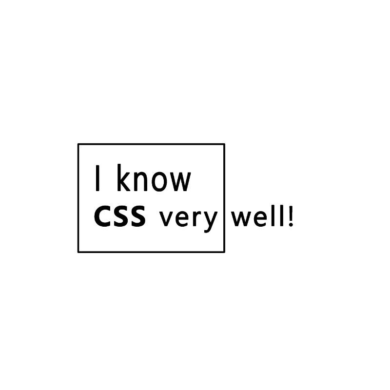 Ich kenne mich mit CSS aus.