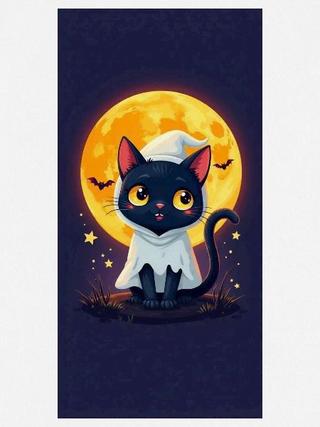 Moonlight Cat in Ghost Cloak