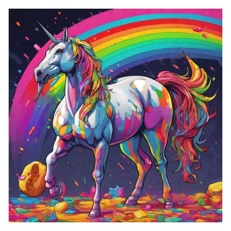 Einhorn, bunt, Farbe, Regenbogen, Comic
