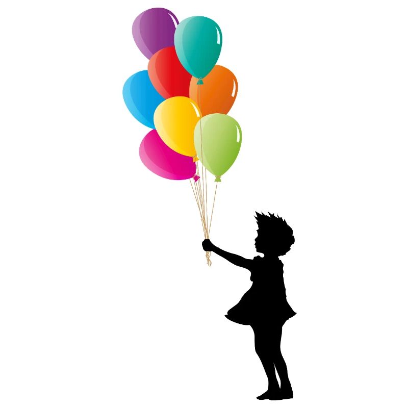 Mädchen mit bunten Luftballons