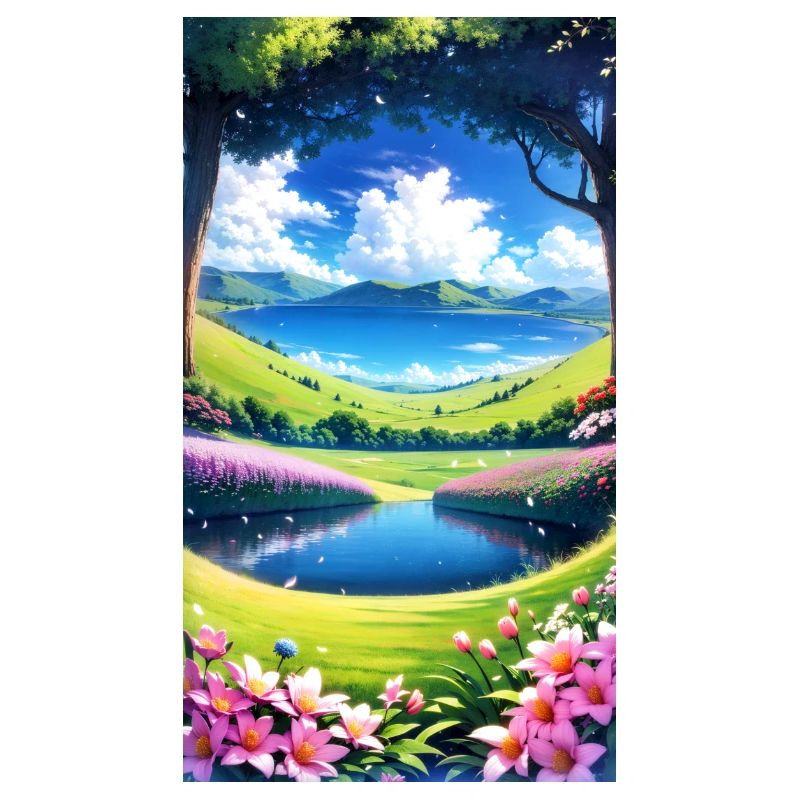 Landschaft mit 4 Bereichen, Generative KI