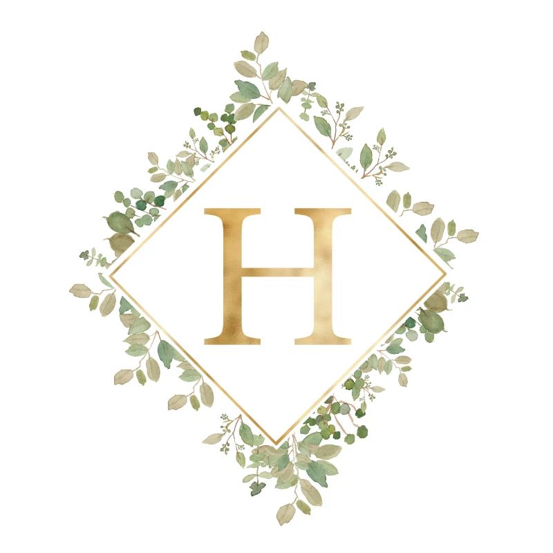 H Monogram Eucalyptus Wreath