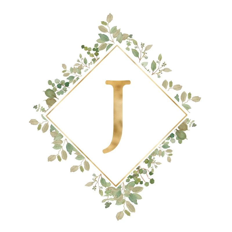 J Monogramme Couronne d’Eucalyptus