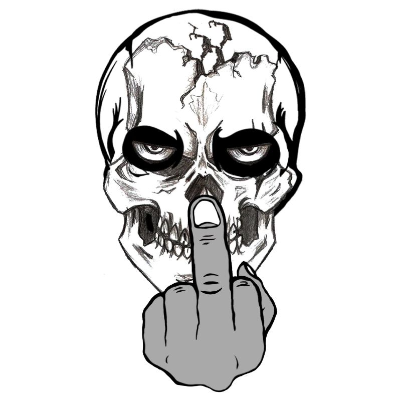 Bad Skull -tête de mort avec message