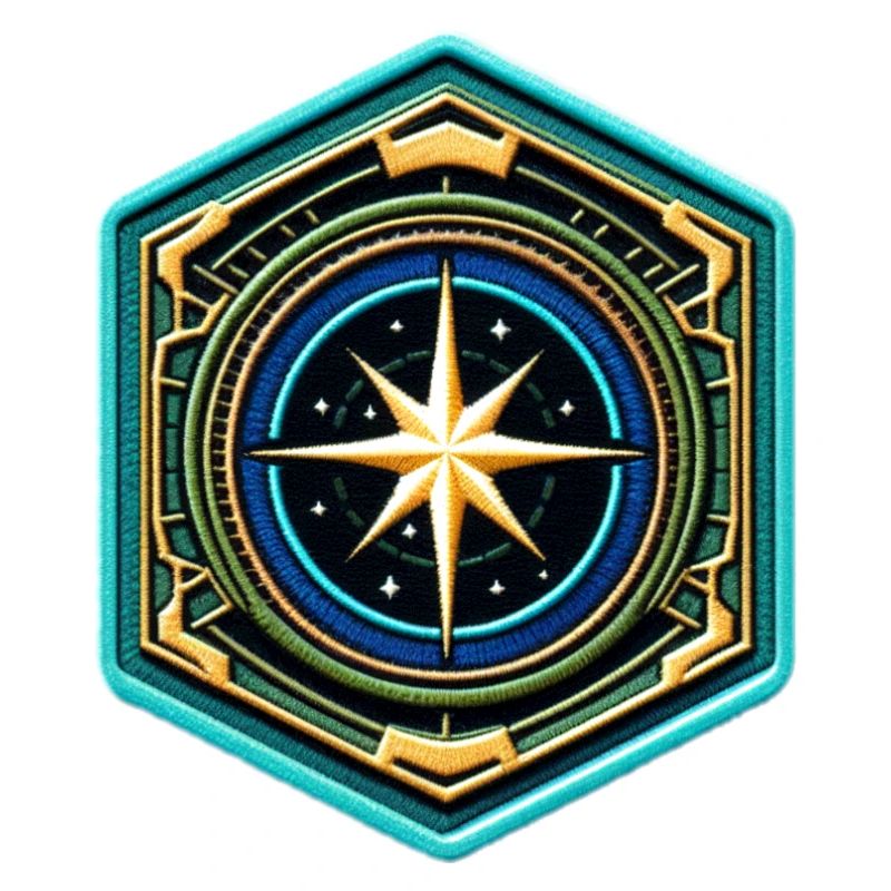 Kartenstern Kompass Patch