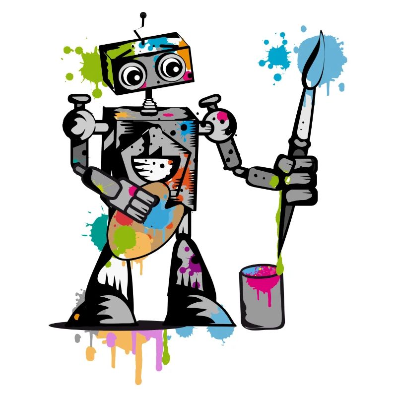 Roboter mit einem Pinsel