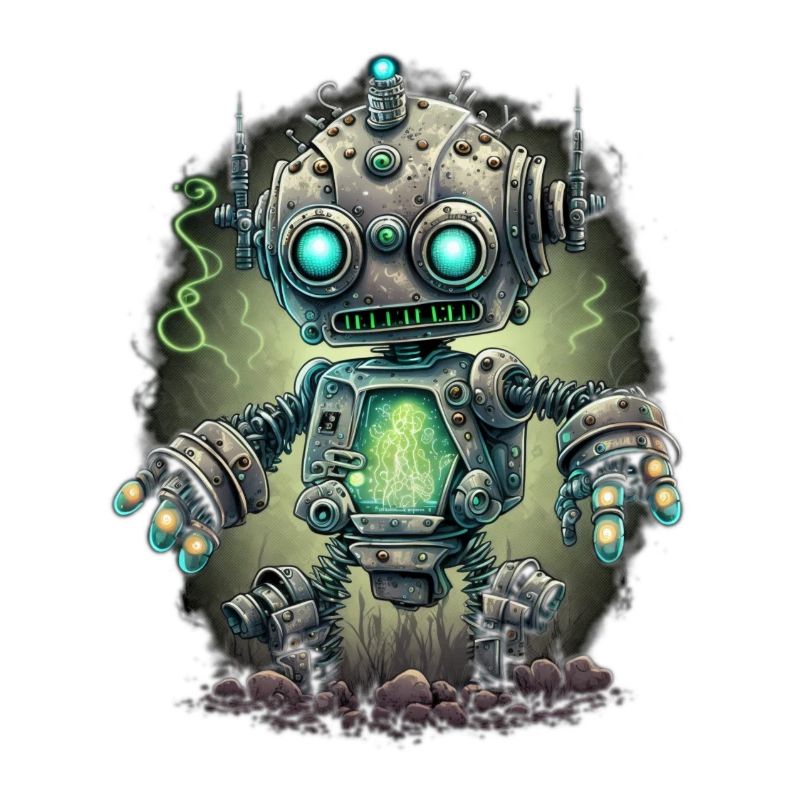 Neon Steampunk Robot