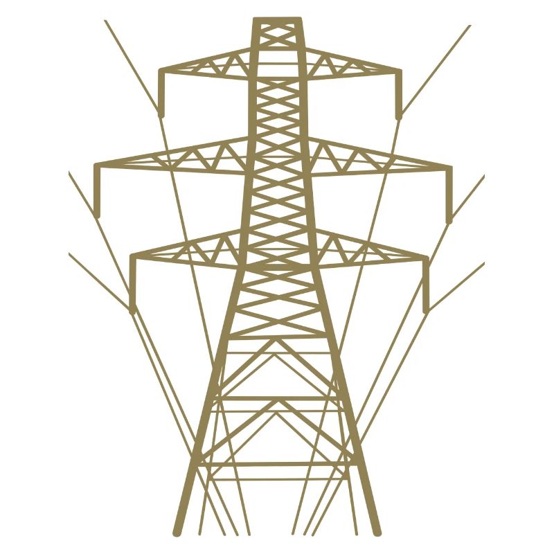 Weiße Strommast-Silhouette