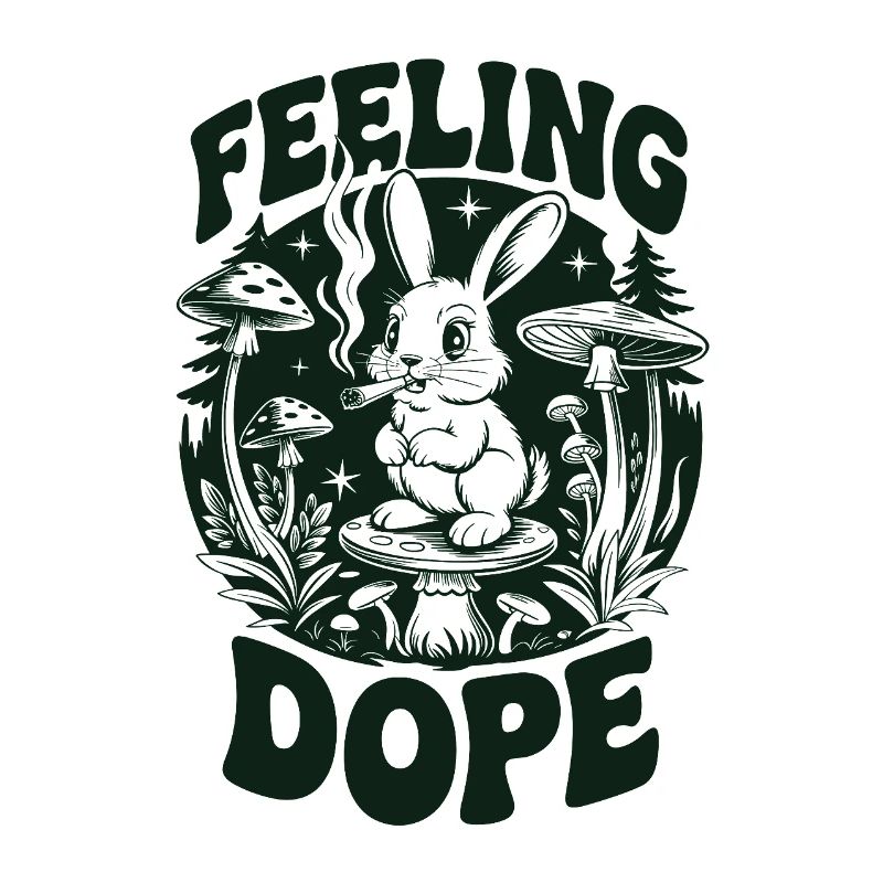 Lapin psychédélique dans la forêt