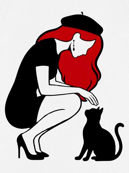donna_con_capelli_rossi_basco_e_gatto_nero