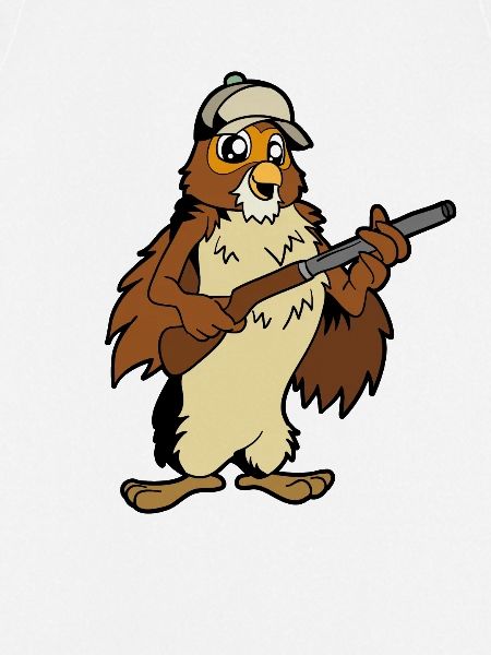 Eule mit Gewehr - Jäger