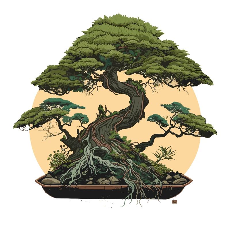 Moonlit Bonsai Tree