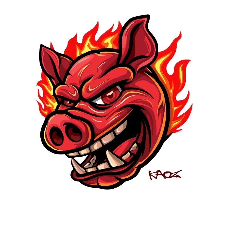 A pig like a burning comet