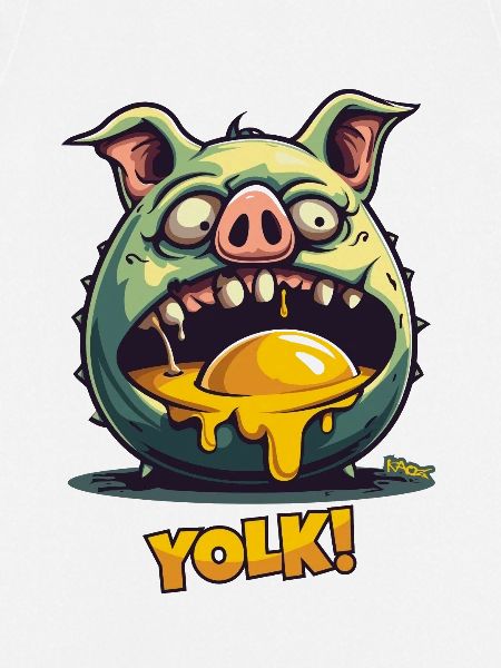 Zombie-Schwein verschlingt Eigelb