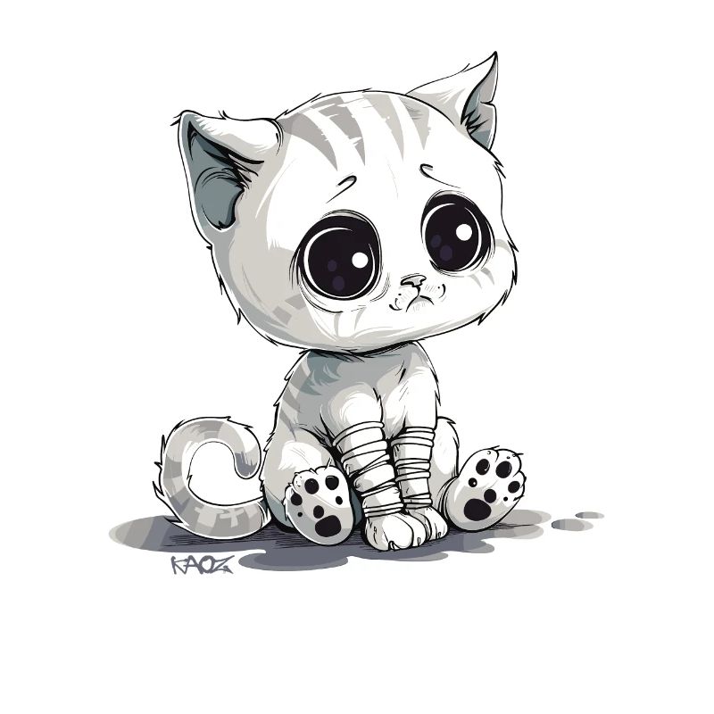 Mignon petit chaton triste