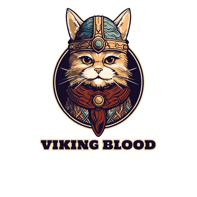 Wikingerkatze mit Wikingerhelm und Wikingerblut
