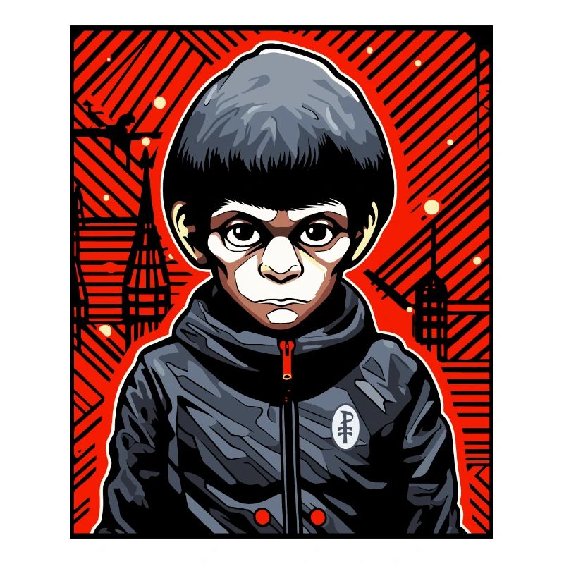 Artistic Monkey Boy Hybrid Monkey and Boy