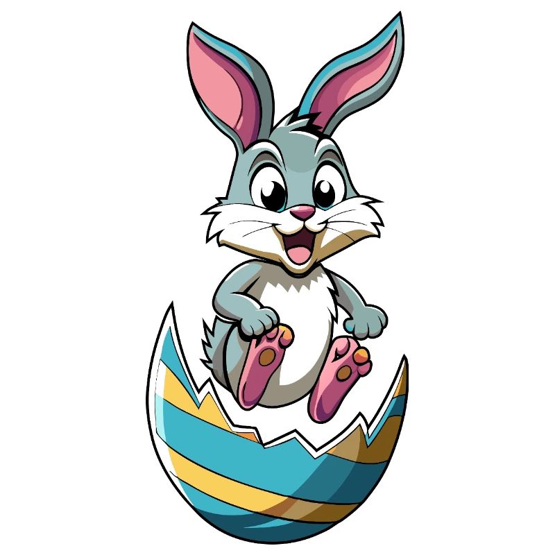 Happy Easter - Easter Bunny - Easter Egg - Cartoon