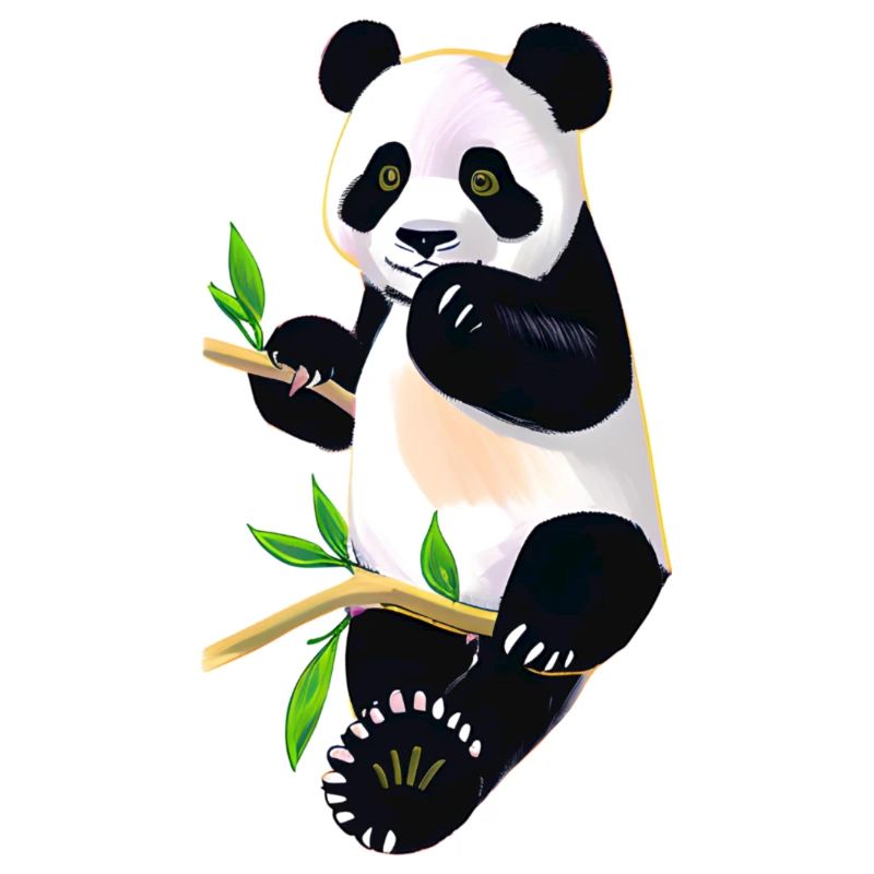 Panda mignon sur l’arbre