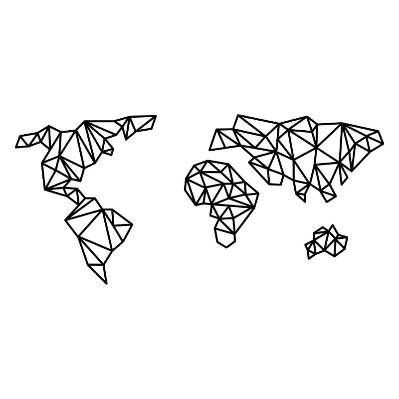 World Map Geometric Line