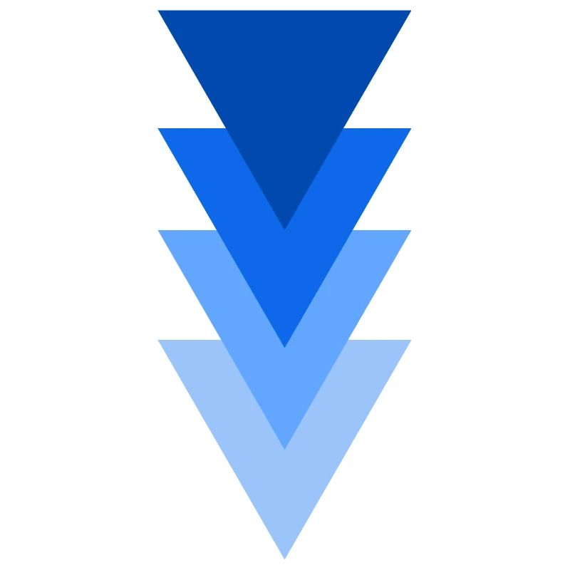 triangle de nuances de la couleur bleu