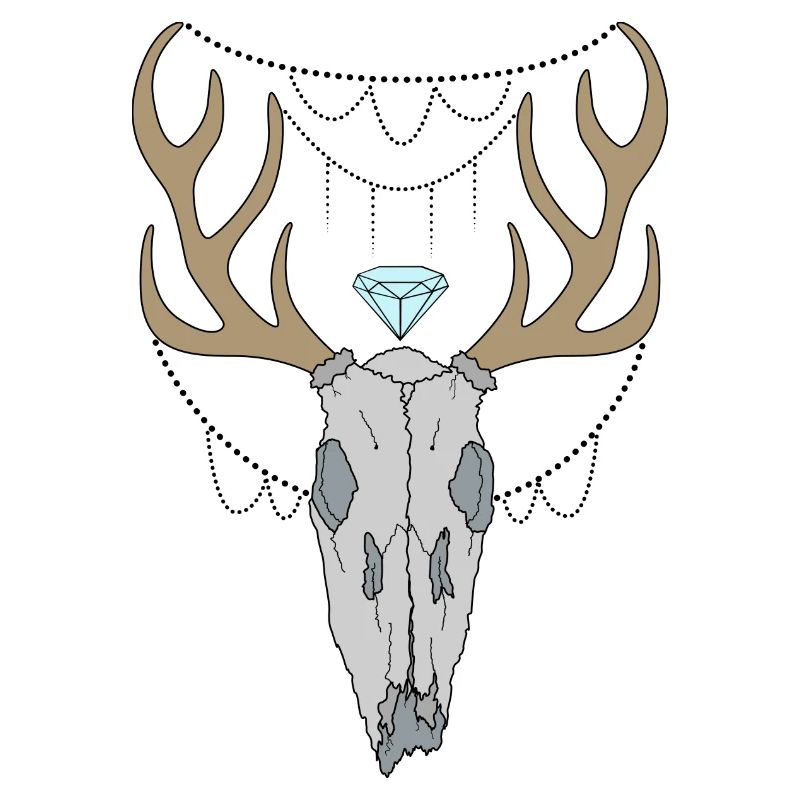 Hirschgeweih Schädel