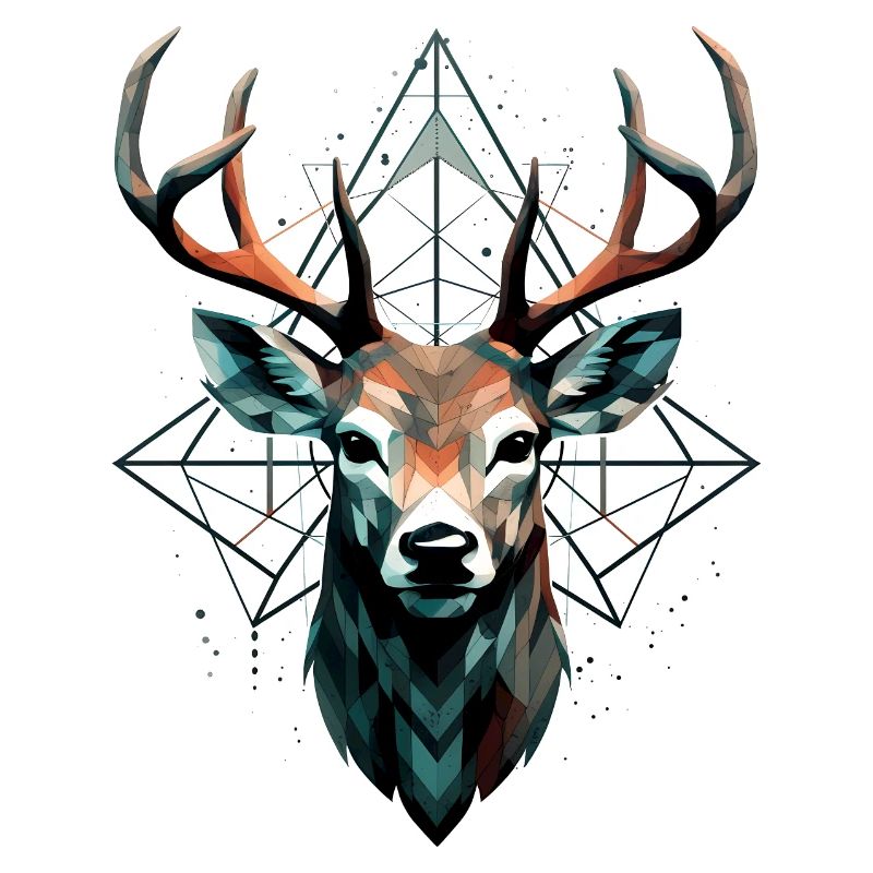 Geometric deer with geometric patterns