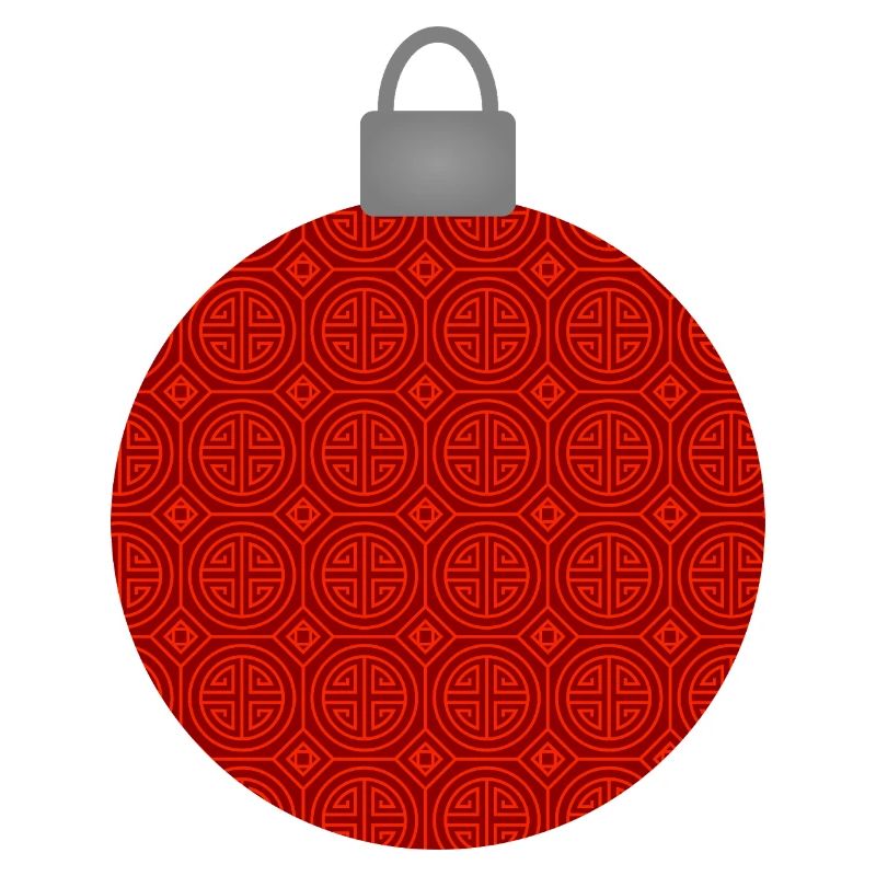 Red Circular Pattern Ornament Christmas Bauble