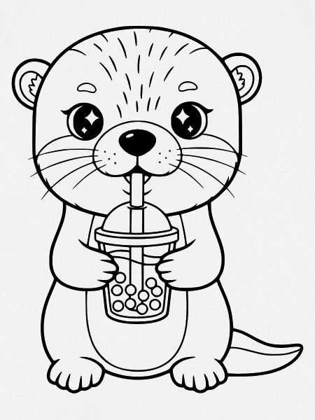 Otter mit Becher