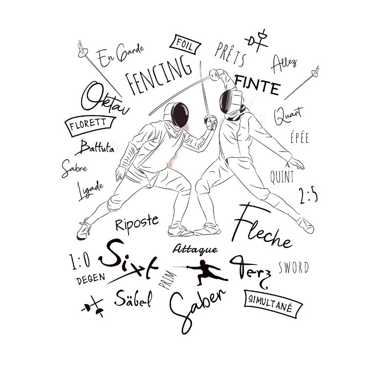 Fechten Begriffe Training Geschenk