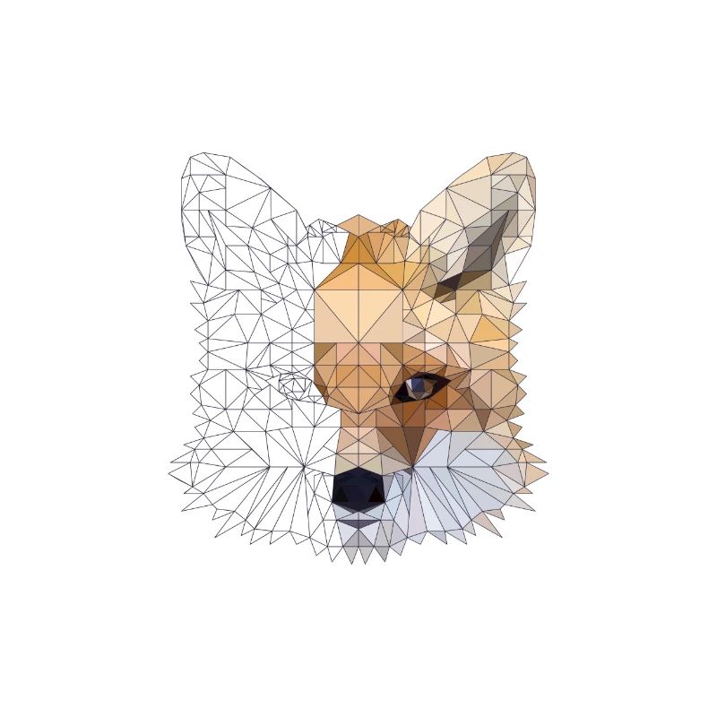 Fuchs Polygon Tier Fox Animal Poly Tshirt