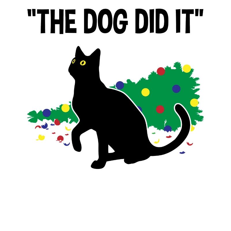 Verschmitzte Katze Schuld auf Hund Geschenk