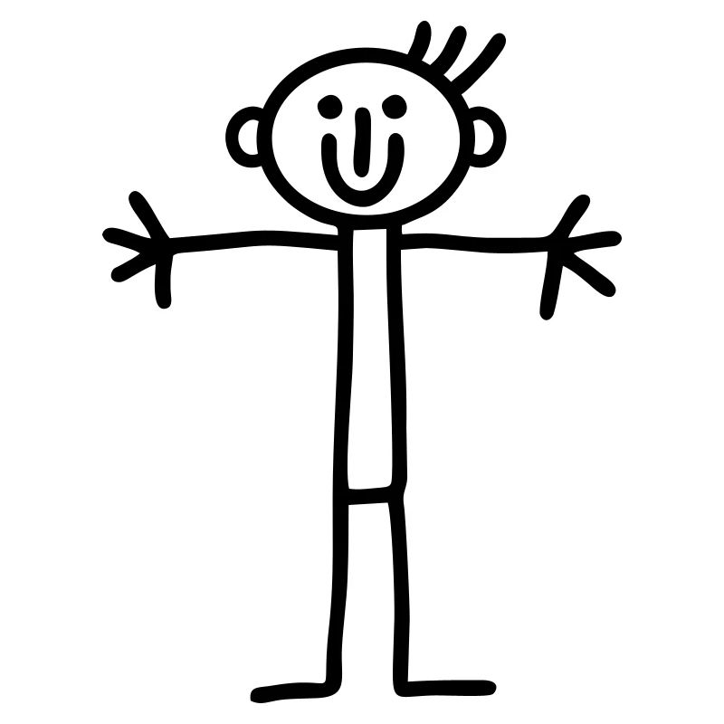 Stickmen open arms