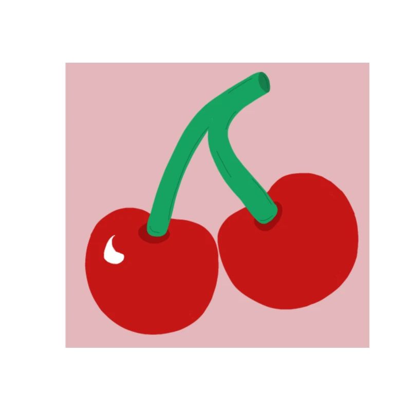 Cherries in a pink square