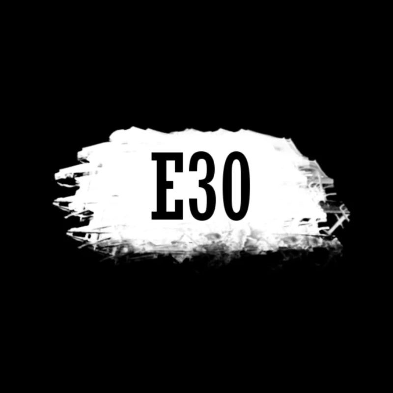 E30 lettering white
