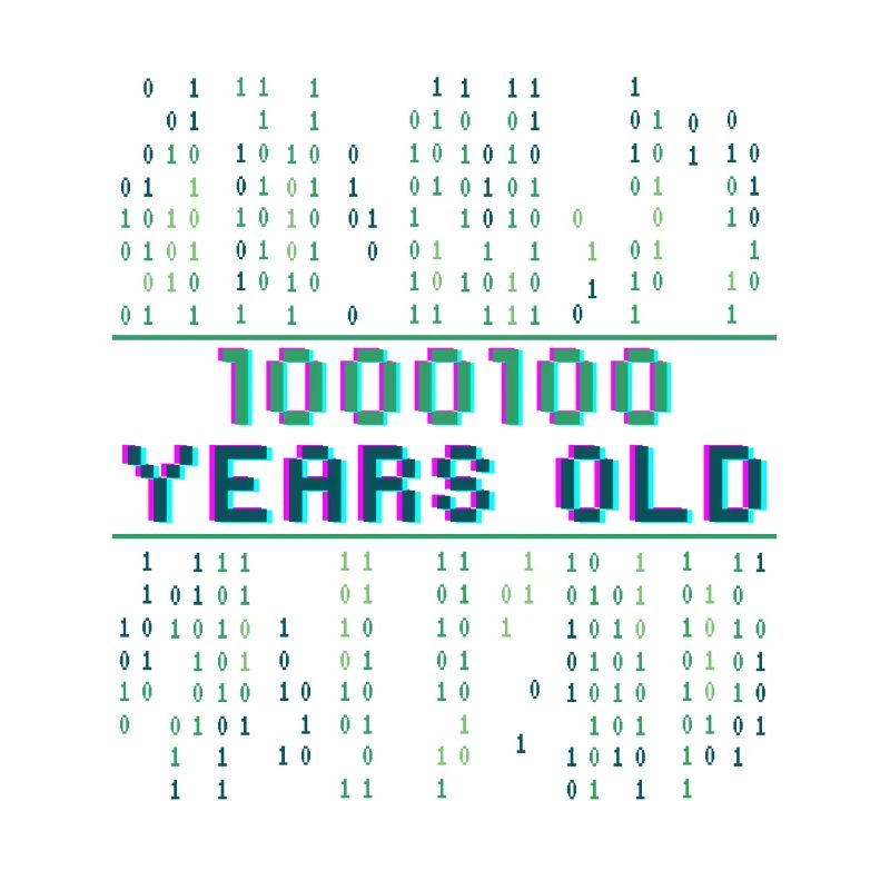 68e anniversaire 68 ans Code binaire Informatique