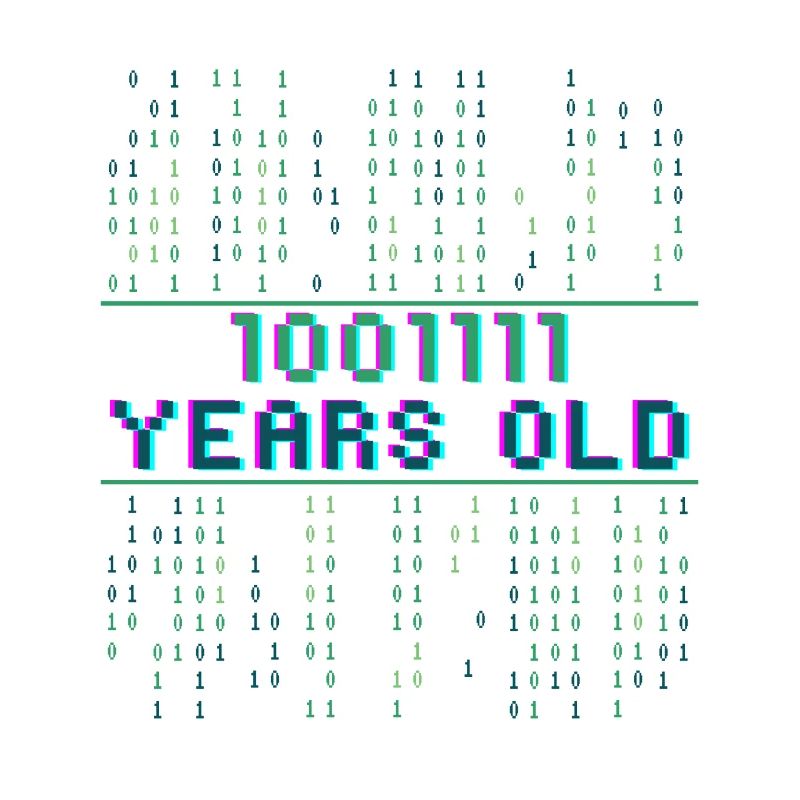 79. Geburtstag 79 Jahre alt Binärcode Informatik