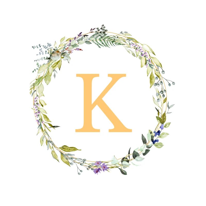 K Monogram Eucalyptus Wreath