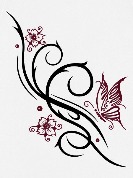 Cherry blossoms with butterfly