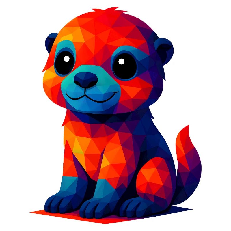WPAP polygone Kawaii Style bébé loutre animaux