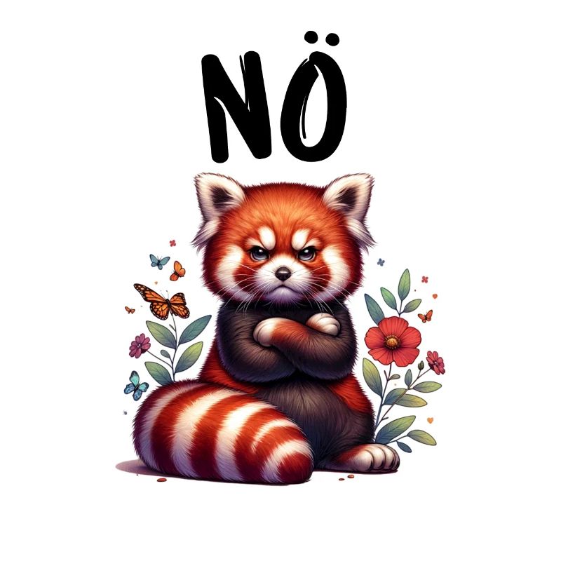 Red Panda Funny Saying Nope Fire Fox