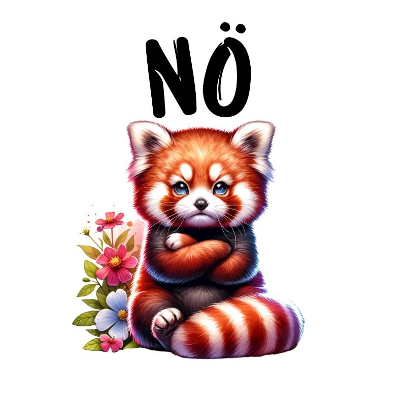 Red Panda Funny Saying Nope Fire Fox
