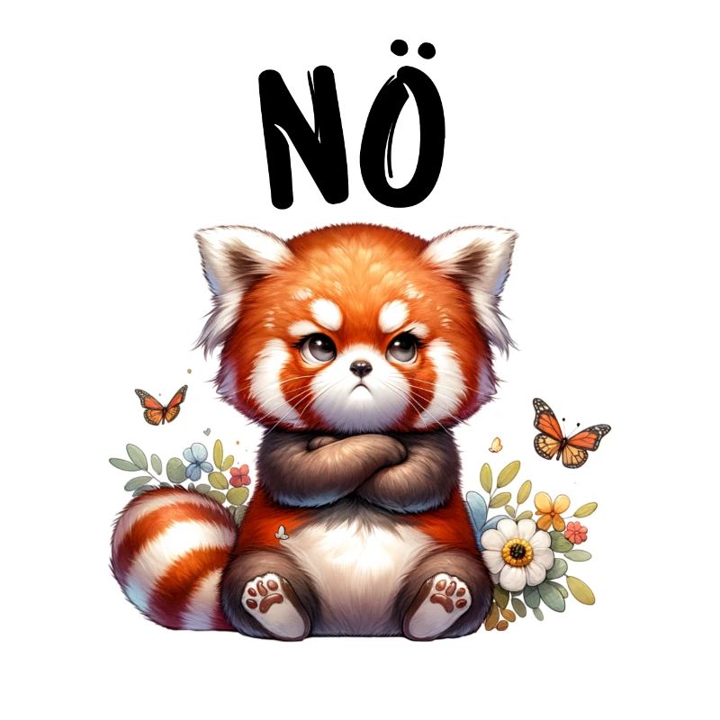 Red Panda Funny Saying Nope Fire Fox