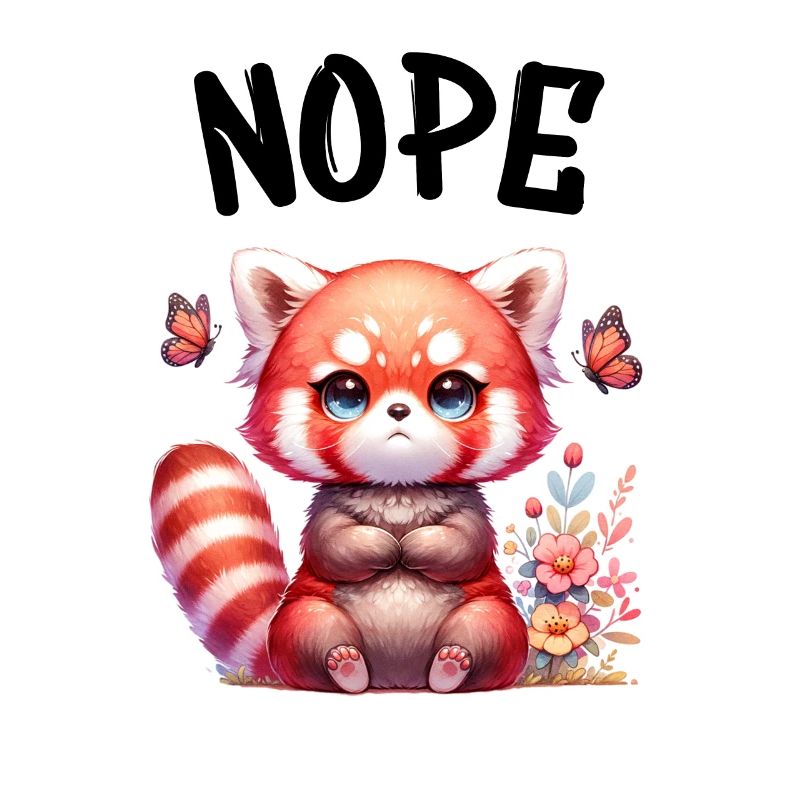 Red Panda Funny Saying Nope Fire Fox