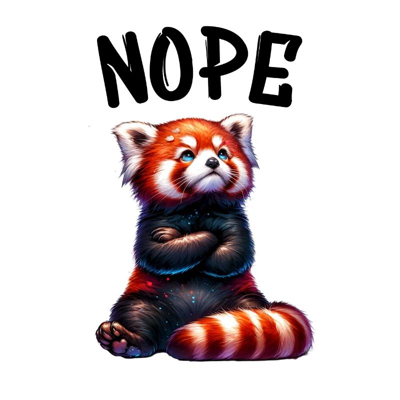 Red Panda Funny Saying Nope Fire Fox