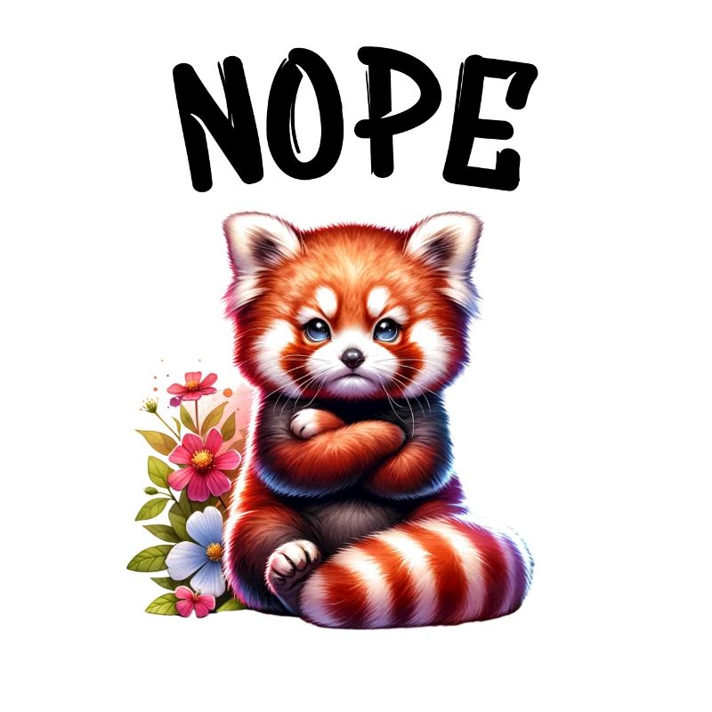 Red Panda Funny Saying Nope Fire Fox