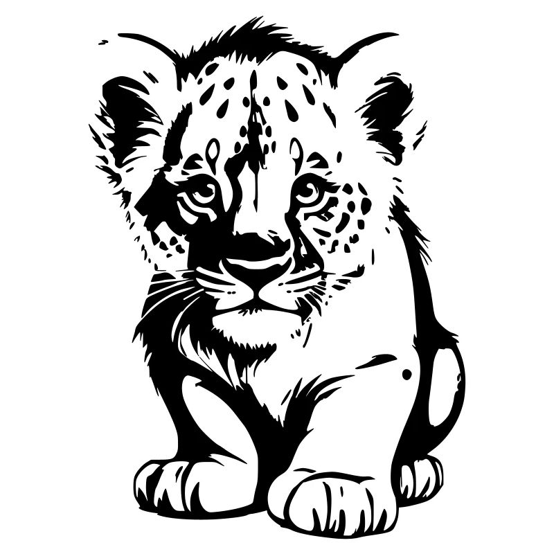 mignon bébé lion comme illustration vectorielle