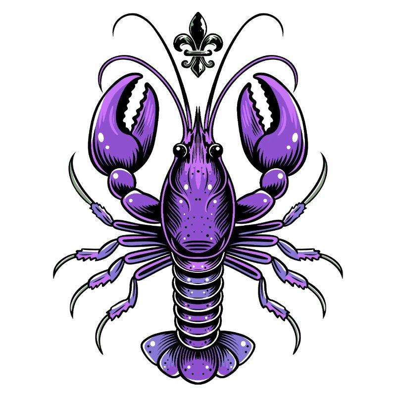 Mardi Gras Languste mit Fleur-de-Lis Design
