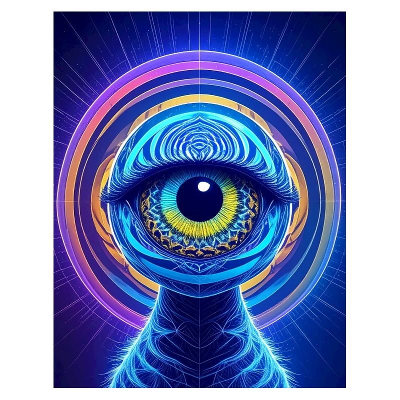 Neon Augenring Kosmischer Hyperrealismus
